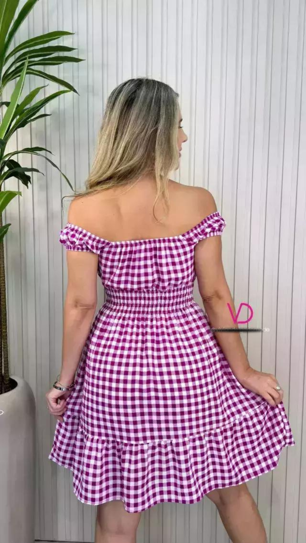 Vestido Curto Ana Beatriz Xadrez