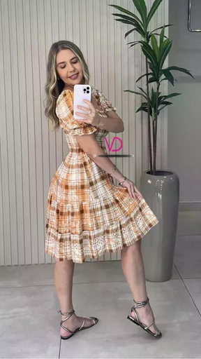 Vestido Curto Eloah Xadrez