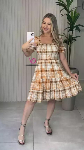 Vestido Curto Eloah Xadrez