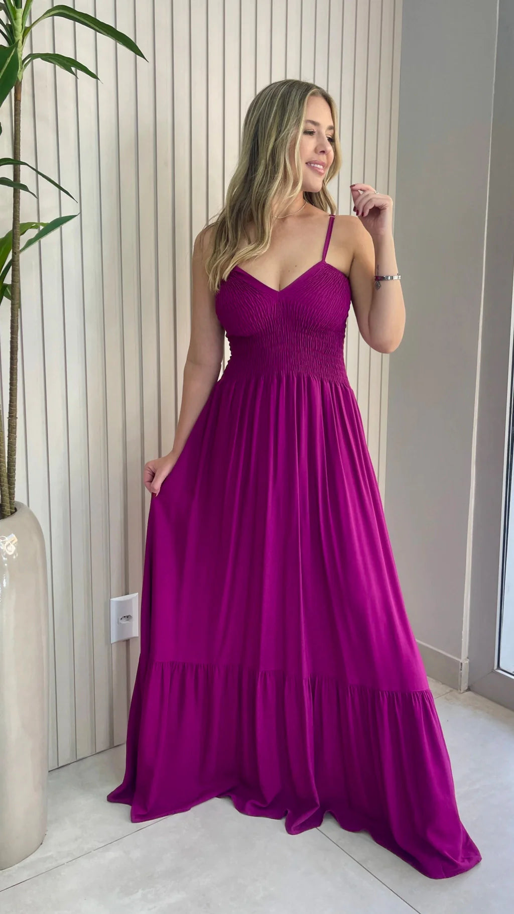 Vestido Alça  Lastex Liso Fernanda