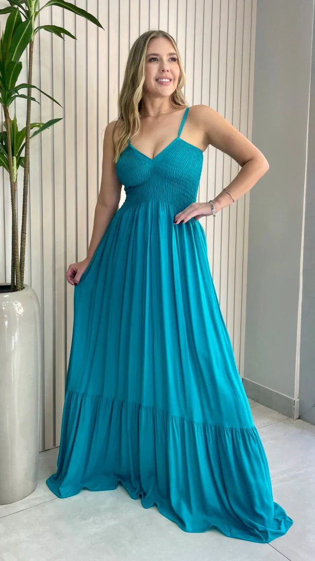 Vestido Alça  Lastex Liso Fernanda